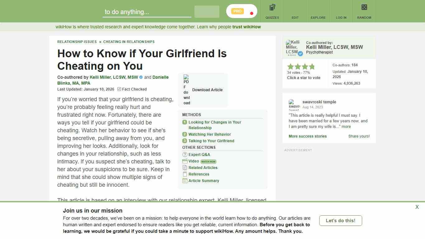 3 Ways to Know if Your Girlfriend Is Cheating on You - wikiHow