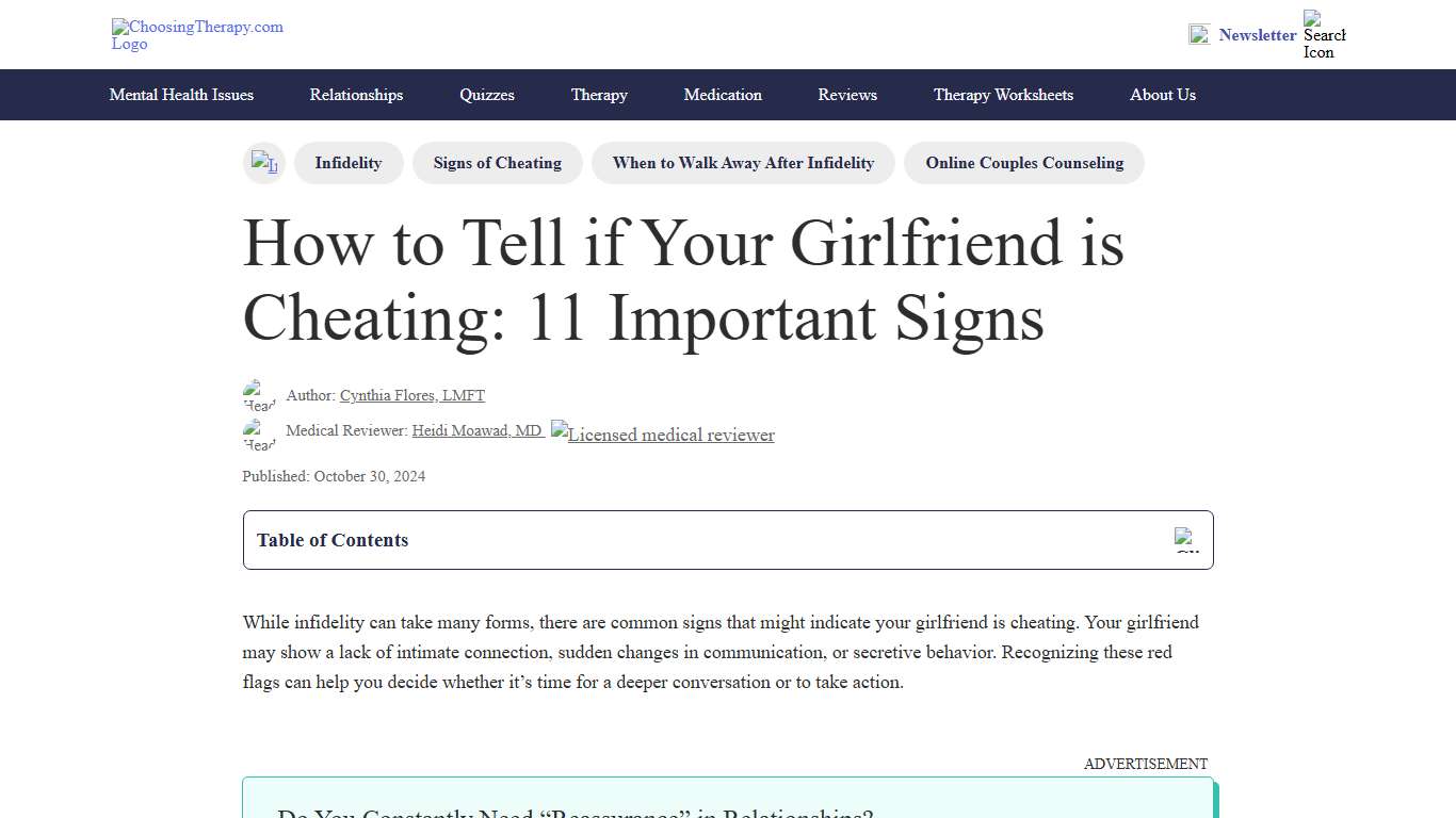 11 Signs Your Girlfriend Might Be Cheating