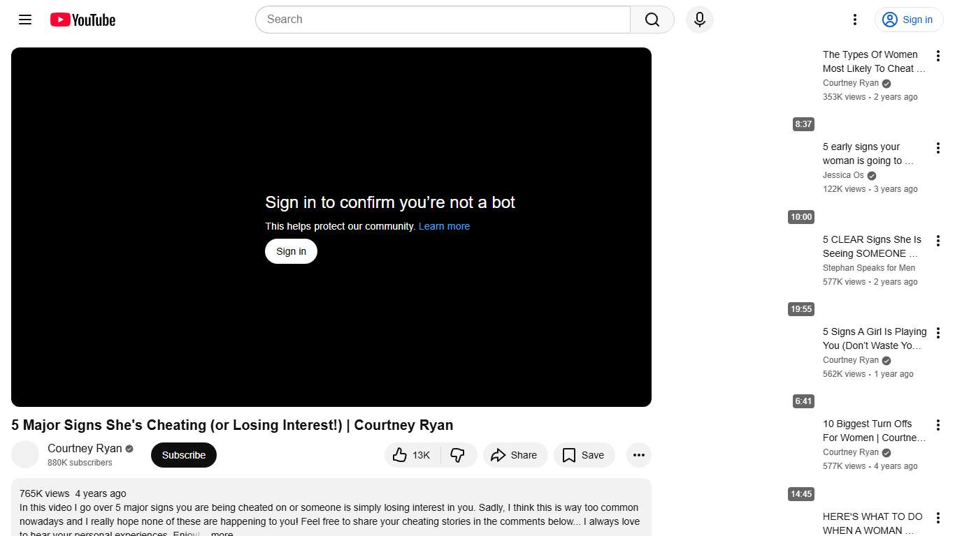 5 Major Signs She's Cheating (or Losing Interest!) | Courtney Ryan - YouTube